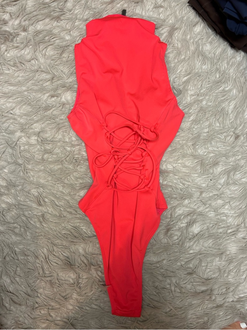 Red Front-Zip One-Piece Swimsuit - Picture 5 of 5